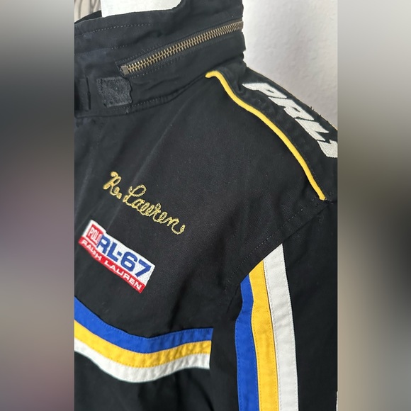 🔥NWT POLO RALPH LAUREN Women’s Multi-Patch Racer Black Bomber Jacket Sz M - Picture 9 of 16